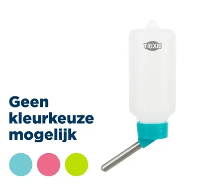 Trixie drinkfles kunststof 100 ml met draadbeugel – assorti kleuren