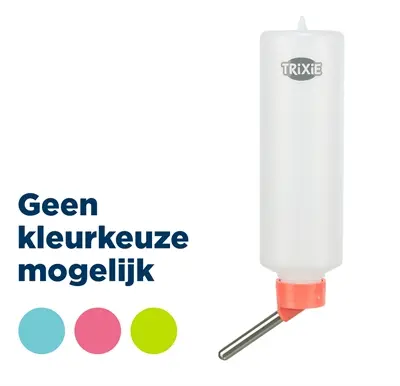 Trixie drinkfles kunststof 250 ml met draadbeugel – assorti kleuren