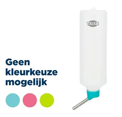 Trixie drinkfles kunststof 450 ml met draadbeugel – assorti kleuren