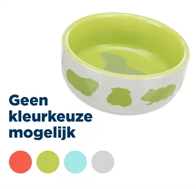 Trixie voerbak keramiek caviamotief 250 ml, 11 cm – assorti