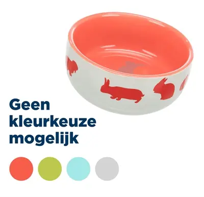 Trixie voerbak keramiek konijnenmotief 250 ml, 11 cm – assorti