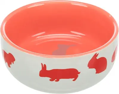 Trixie voerbak keramiek konijnenmotief 250 ml, 11 cm – assorti - Afbeelding 2