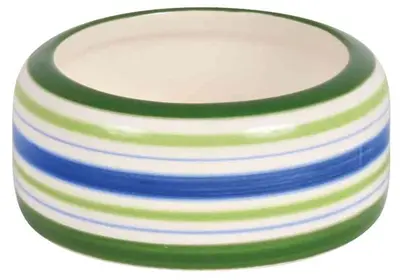Trixie voerbak keramiek 8 cm met afgeronde rand – groen/blauw/crème