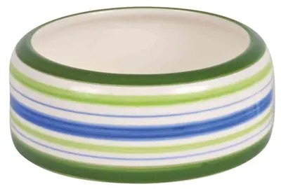 Trixie voerbak keramiek 11 cm met afgeronde rand – groen/blauw/crème