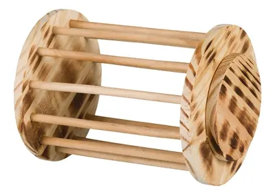 Trixie hooiruif met deksel 15 x 15 x 19 cm – rond, gevlamd hout