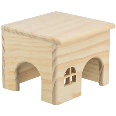 Trixie hamsterhuis hout spijkervrij 15 x 15 x 12 cm – 2 stuks