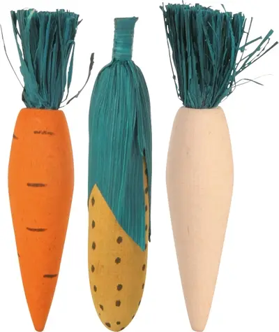 Trixie knabbelhout met stro 10 cm – 3 stuks