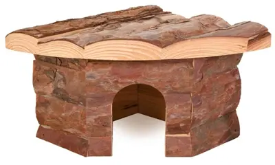 Trixie hoekhuis schorshout 21 x 15 x 10 cm – met uitkijkplek
