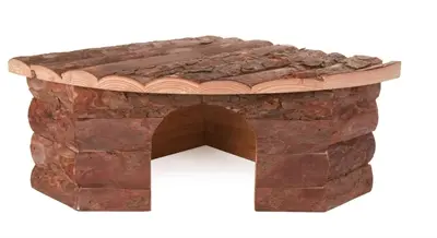 Trixie hoekhuis konijn schorshout 42 x 30 x 15 cm – met uitkijkplek