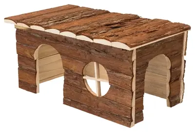 Trixie konijnenhuis schorshout 40 x 23 x 20 cm – met uitkijkplek