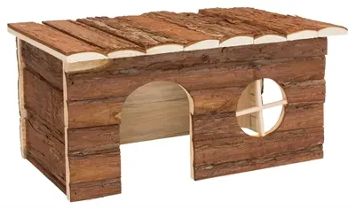 Trixie konijnenhuis schorshout 40 x 23 x 20 cm – met uitkijkplek - Afbeelding 2