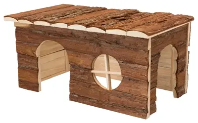 Trixie konijnenhuis schorshout 40 x 23 x 20 cm – met uitkijkplek - Afbeelding 3