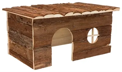 Trixie konijnenhuis schorshout 50 x 33 x 25 cm – met uitkijkplek - Afbeelding 2
