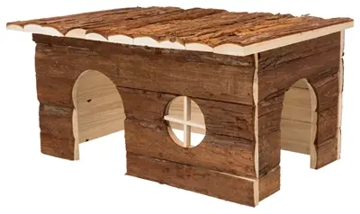 Trixie konijnenhuis schorshout 50 x 33 x 25 cm – met uitkijkplek - Afbeelding 3