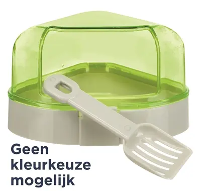 Trixie hoektoilet voor knaagdieren 14 x 11 x 8 cm – met schepje, assorti