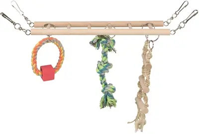 Trixie hangbrug voor hamsters 29 x 9 x 25 cm – hout en touw