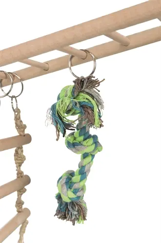 Trixie hangbrug voor hamsters 29 x 9 x 25 cm – hout en touw - Afbeelding 3