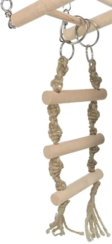 Trixie hangbrug met touwladder voor knaagdieren 35 x 15 cm – katoen en hout - Afbeelding 4