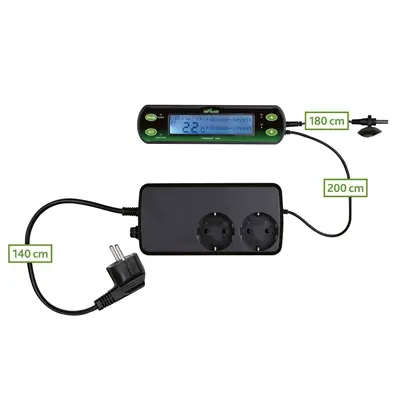 Trixie Reptiland thermostaat digitaal 16 x 4 cm – 2 circuits dag/nacht - Afbeelding 2