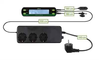 Trixie Reptiland thermo-hygrostaat 16 x 4 cm – 3 schakelcircuits