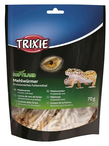 Trixie Reptiland meelwormen gedroogd 6 x 75 g – eiwitrijk reptielenvoer