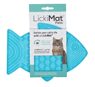 Lickimat Felix kat turquoise 22 cm – likmat voor katten - Afbeelding 4