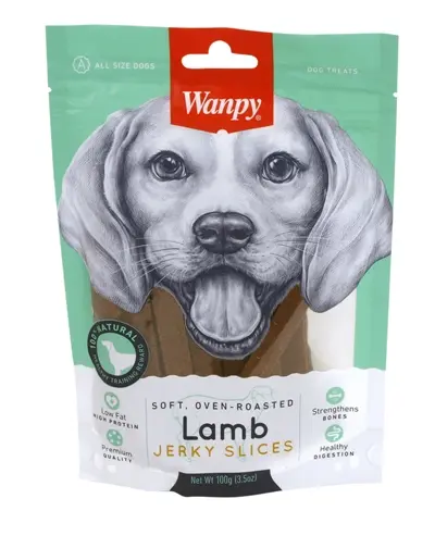 Wanpy hondensnack lamsvlees jerky slices 100 g – oven-roasted - Afbeelding 4