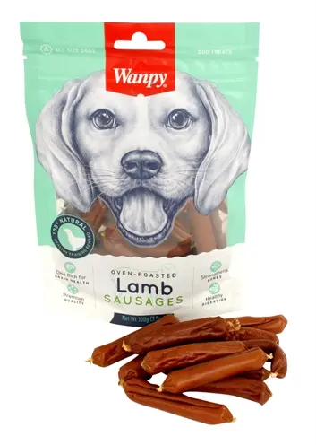Wanpy Soft Oven-Roasted Lamb Sausages 100 g – lamssnack