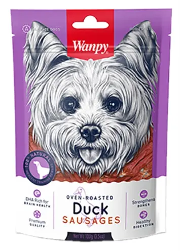 Wanpy Soft Oven-Roasted Duck Sausages 100 g – eendensnack