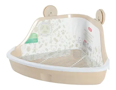 Zolux hoektoilet knaagdier beige S 32 cm – met opstapje
