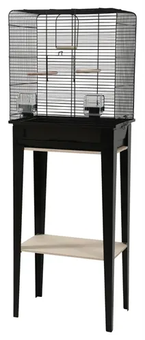 Zolux vogelkooi Chic Loft met meubel zwart 124 cm – schuiflade