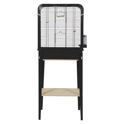 Zolux vogelkooi Chic Loft met meubel zwart 134 cm – schuiflade