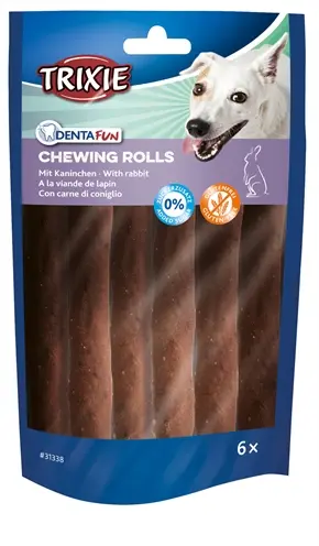 Trixie Denta Fun kauwstaaf konijn 12 cm – runderhuid, 70 g