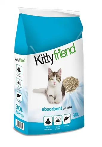 Kitty Friend Absorbents kattenbakvulling kleikorrels 30 liter