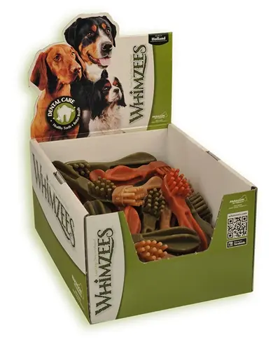 Whimzees tandenborstel hondenkauwsnack 14,5 cm – vegetarisch, 30 stuks