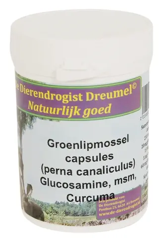 Dierendrogist groenlipmossel met glucosamine, MSM en curcuma 150 stuks