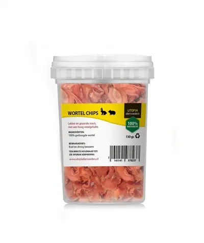 Utopia wortelchips 130 g – gedroogde groentesnack voor knaagdieren