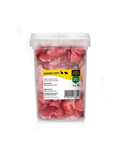 Utopia aardbeichips 50 g – gedroogde fruitsnack voor knaagdieren