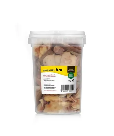 Utopia appelchips 80 g – gedroogde appel voor konijn en knaagdier