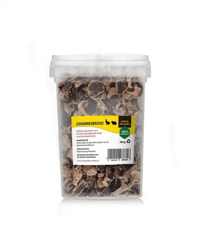 Utopia johannesbrood 200 g – natuurlijke snack voor konijnen en knaagdieren