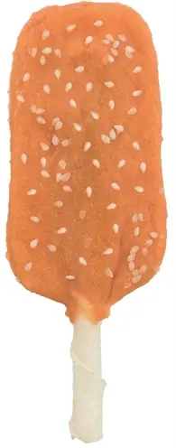 Trixie Denta Fun Chicken Pops sesam 12 cm – ijsjes van runderhuid, 50 stuks