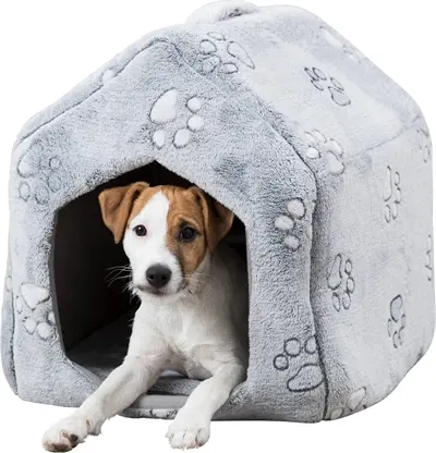 Trixie hondenmand en kattenmand huis Nando lichtgrijs 40 x 40 x 45 cm
