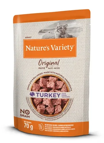 Nature's Variety natvoer kat Original kalkoen 12 x 70 g – graanvrij