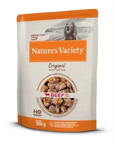 Nature's Variety natvoer hond Medium/Maxi rund 300 g – graanvrij