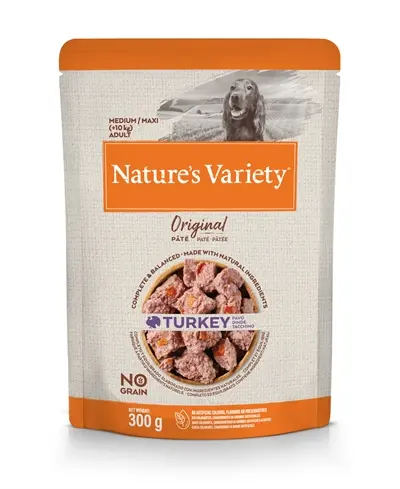 Nature's Variety natvoer hond Medium/Maxi kalkoen 300 g – graanvrij