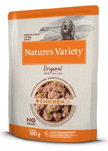 Nature's Variety natvoer hond Medium/Maxi kip 300 g – graanvrij