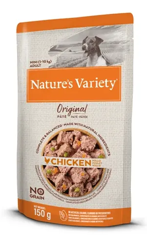 Nature's Variety Original hondenvoer Mini Pouch kip 8 x 150 g – graanvrij - Afbeelding 4
