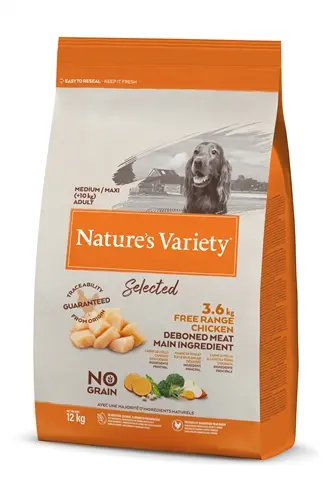Nature's Variety hondenvoer Selected Adult Medium/Maxi scharrelkip 12 kg