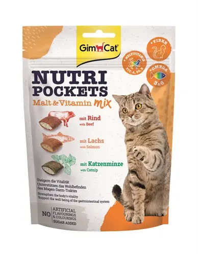 GimCat Nutri Pockets Malt-Vitaminenmix kattensnack 150 g