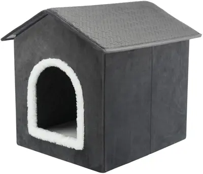 Trixie hondenmand en kattenmand huis Livia grijs-wit 38 x 41 x 44 cm